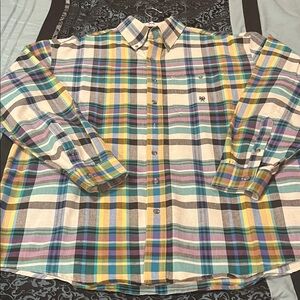 TWENTY X MENS Multicolor Plaid Button Down Shirt, very nice , size large